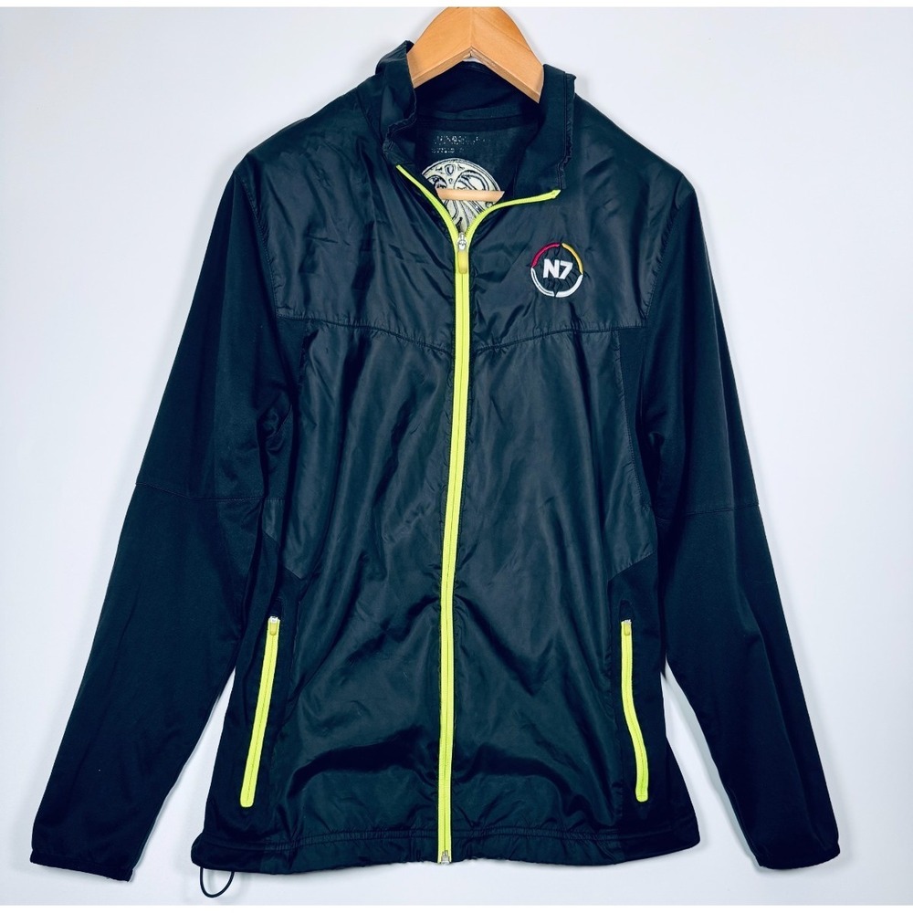 Nike N7 Jacket Mens Small Black Full Zip Athletic Pacific Northwest Coastal Art